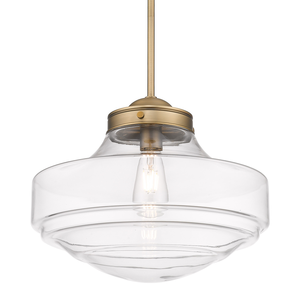 Golden Lighting Ingalls 1-light 16in Pendant in Modern Brass and Clear Glass
